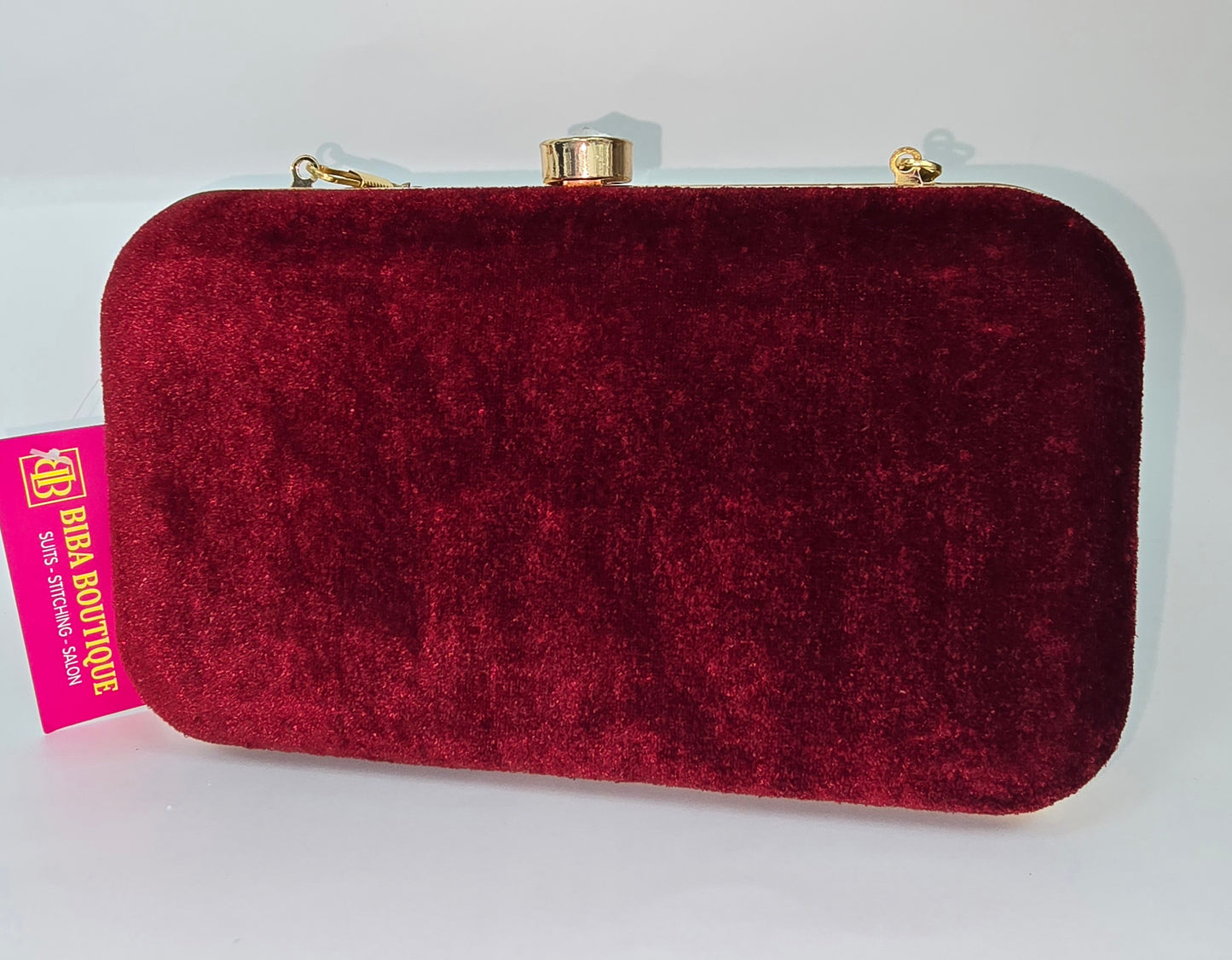 Clutch bag in velvet embroidered