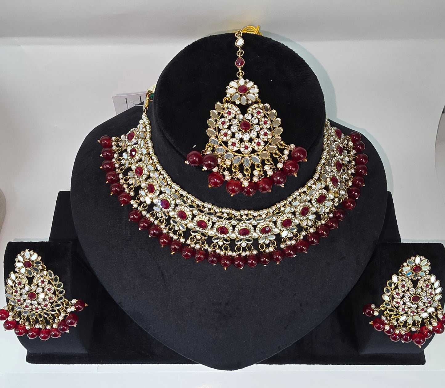 Beautiful Partywear sets with matching Earrings and Tikka in 2 colours
