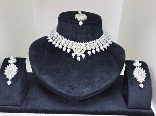 Silver coloured party wear set
