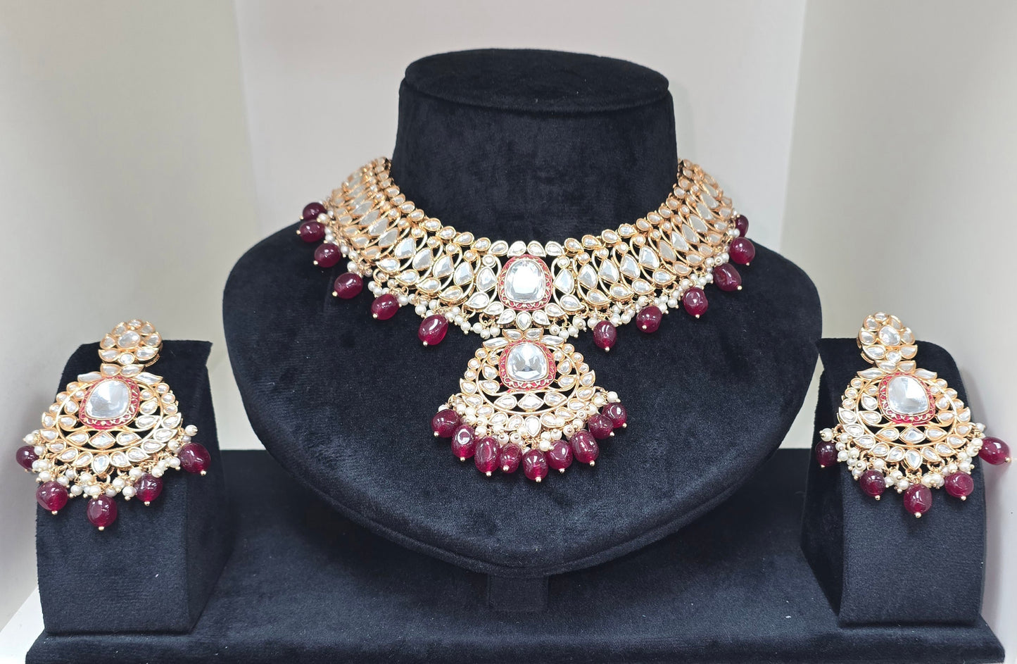Partywear set in cherry colour