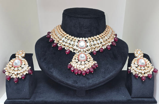 Partywear set in cherry colour