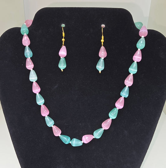 Designer 2 shaded cone shaped pearl necklace n earrings