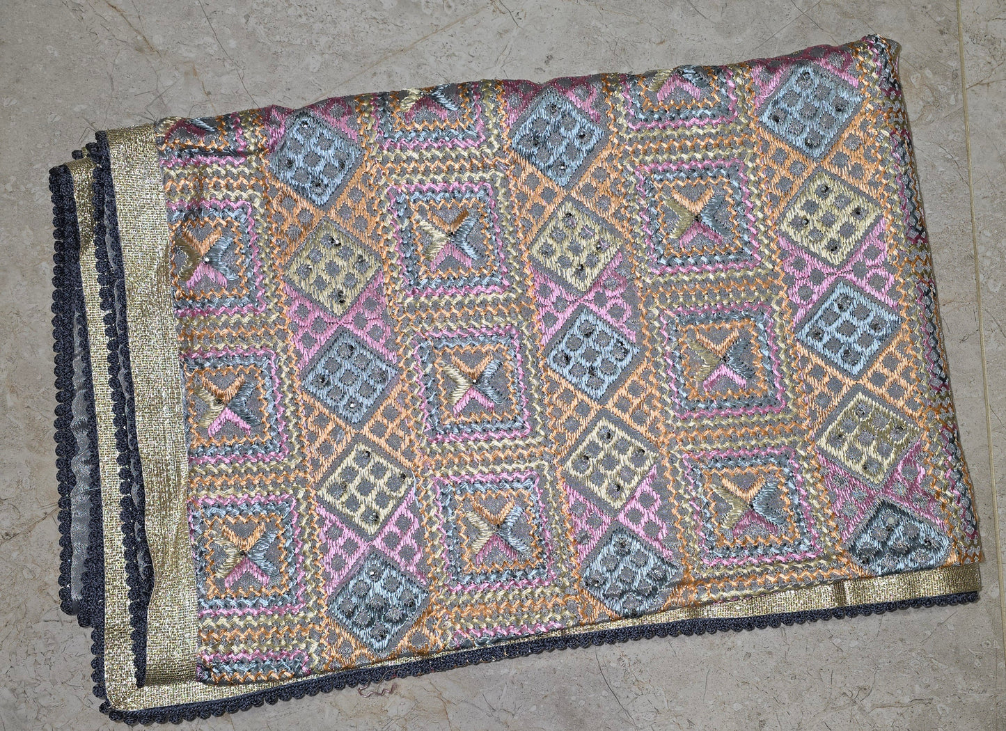 Light colour phulkari dupatta