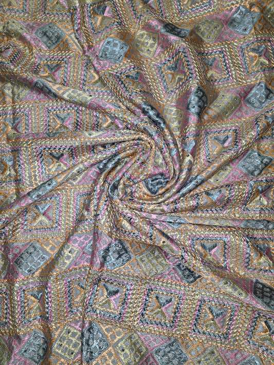 Light colour phulkari dupatta