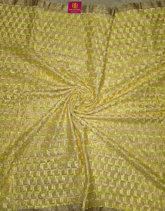 Phulkari in lemon colour