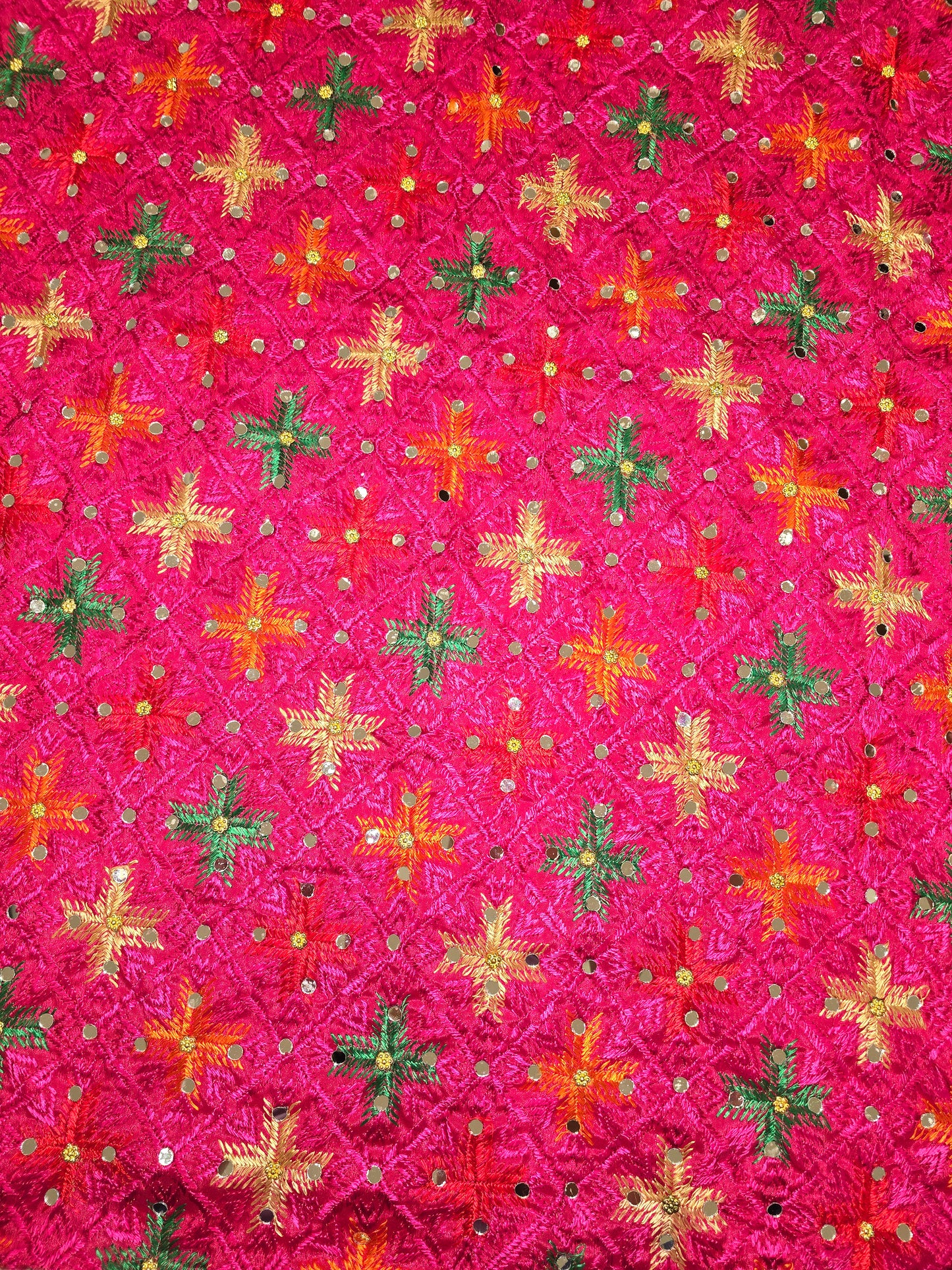Phulkari in magenta colour