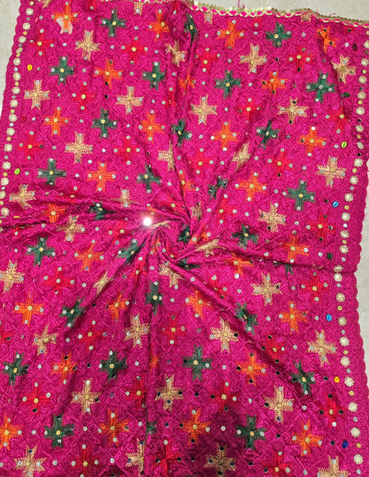 Phulkari in magenta colour