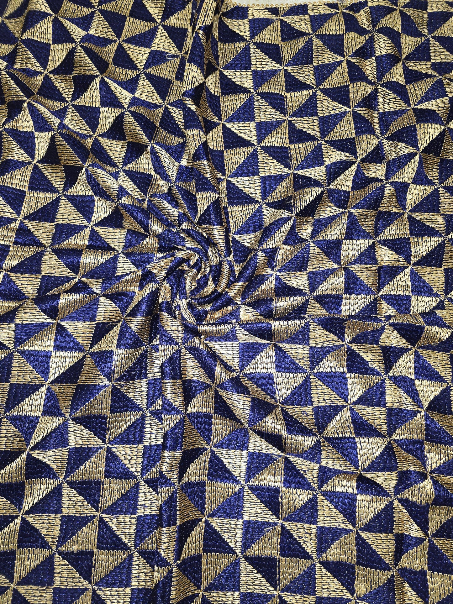 Phulkari in navy blue