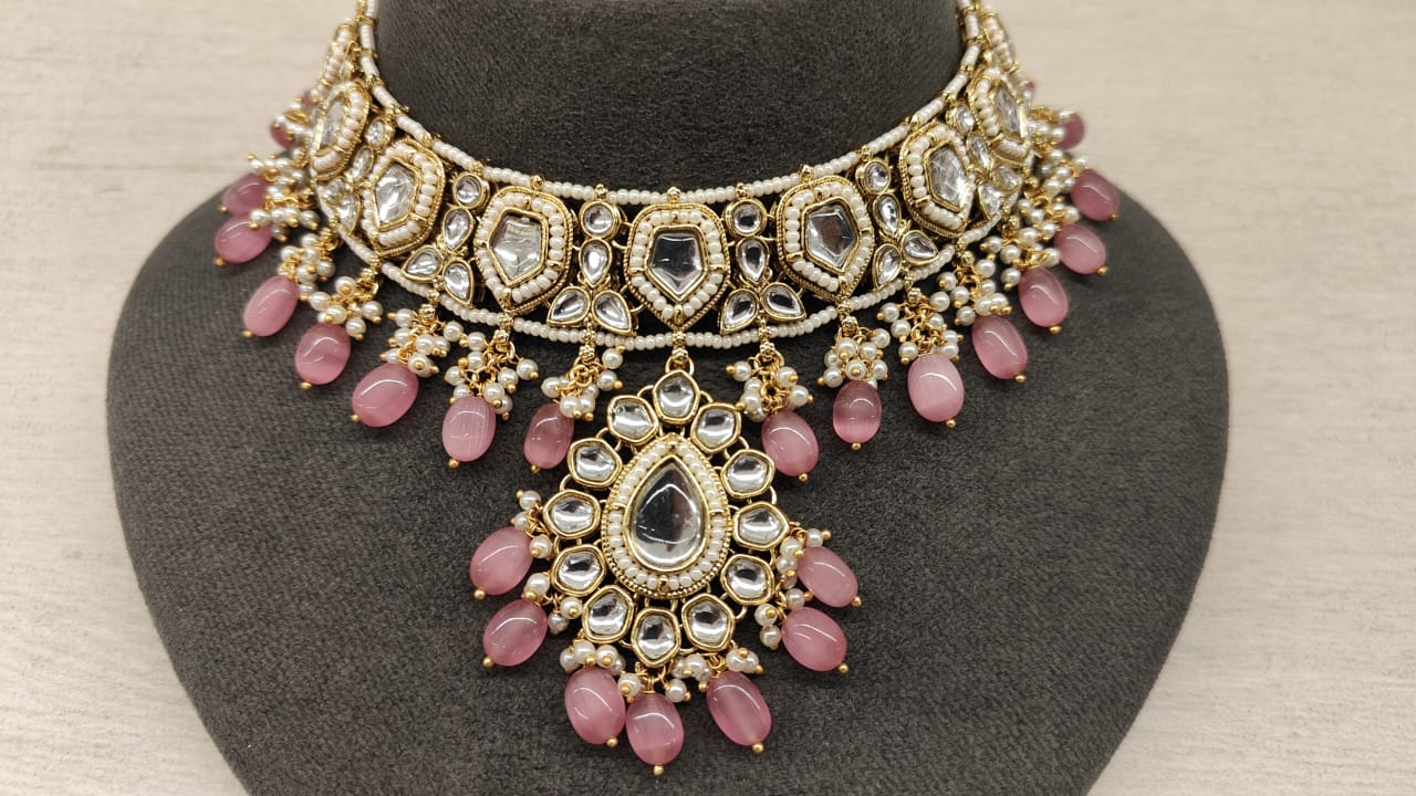 Indian, kundan studded, light weight, Party Wear jewellery Sets with matching Earrings and Tikka