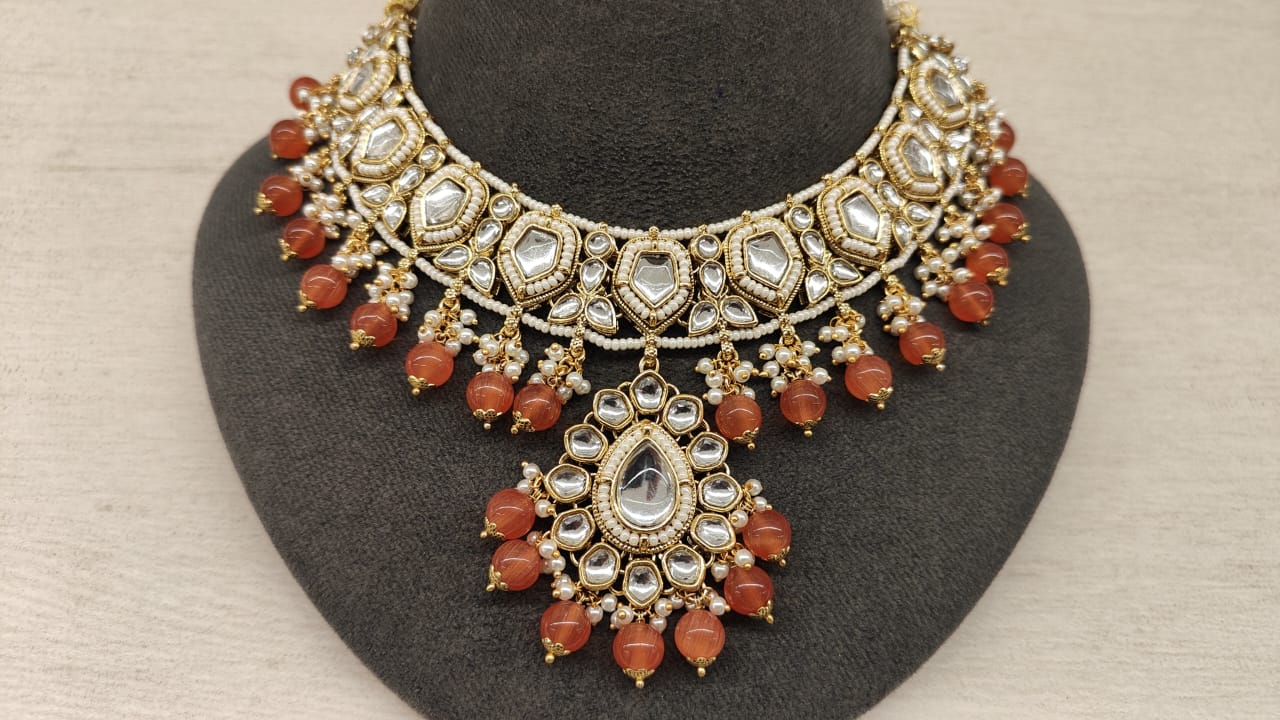 Indian, kundan studded, light weight, Party Wear jewellery Sets with matching Earrings and Tikka