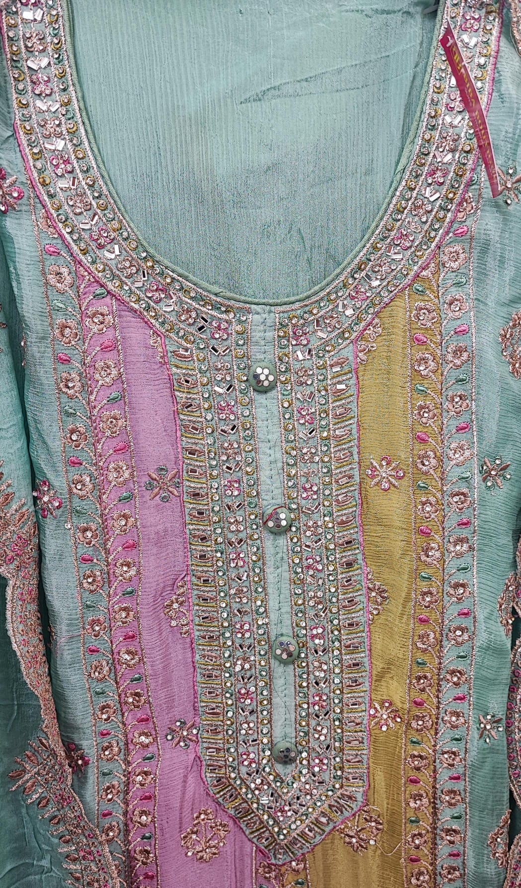 Unstitched Pure Chiffon 3 piece suit with embroidery in 3 colours