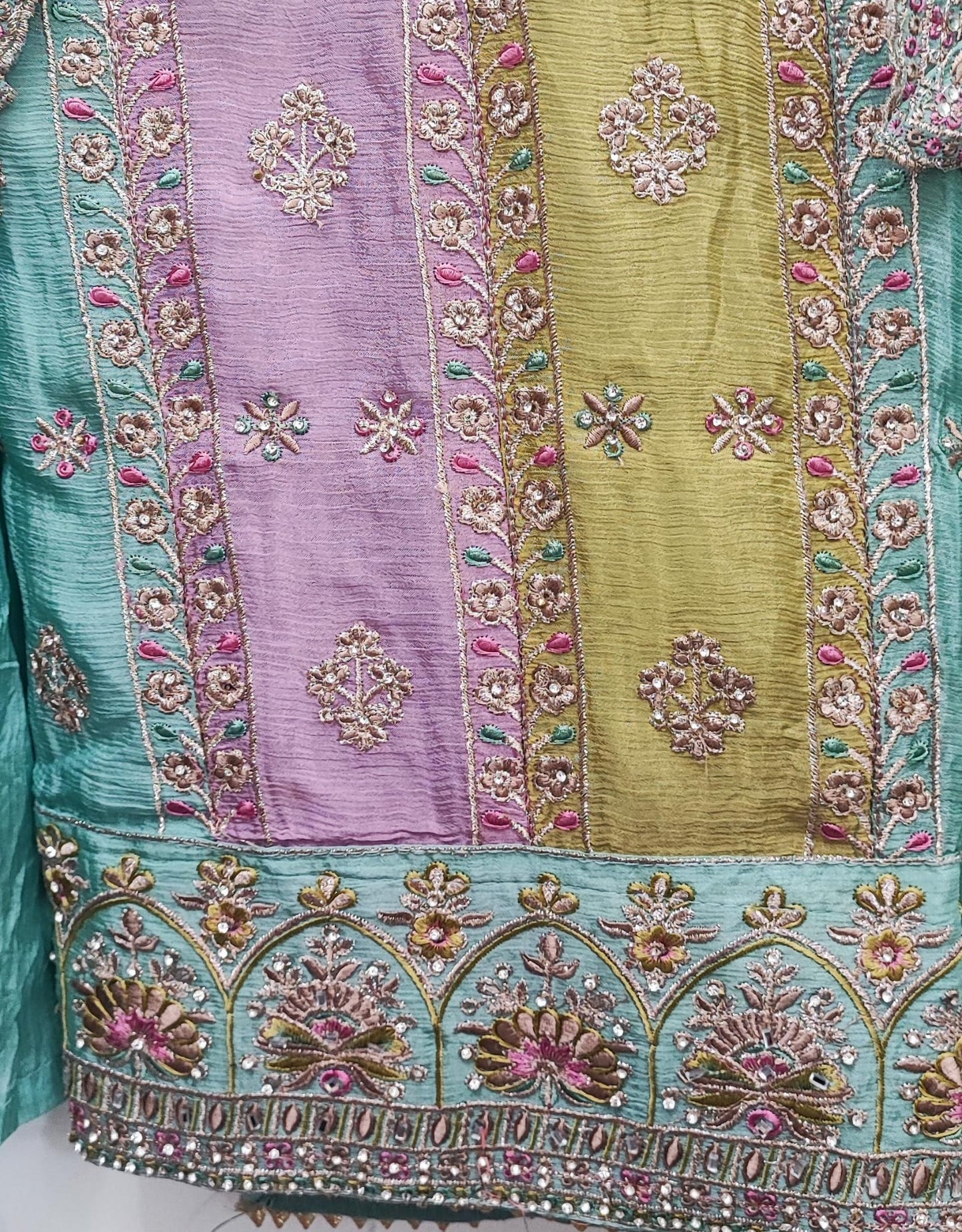 Unstitched Pure Chiffon 3 piece suit with embroidery in 3 colours