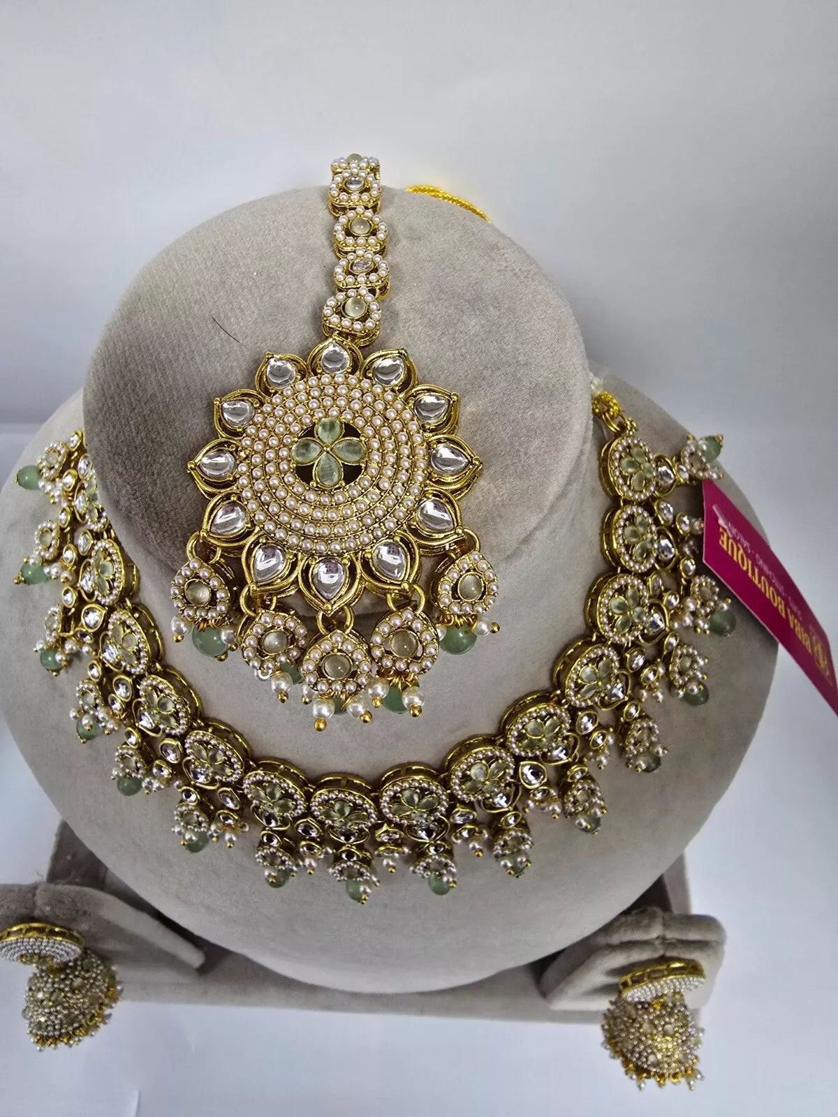 Party wear set with Jhumkas and Tikka