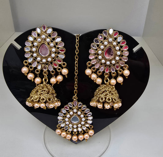 Tikka and jhumka set
