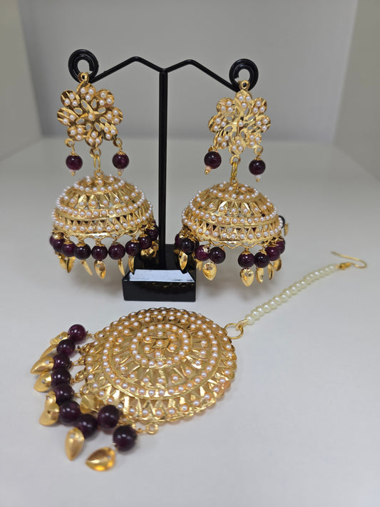 Tikka and jhumka set